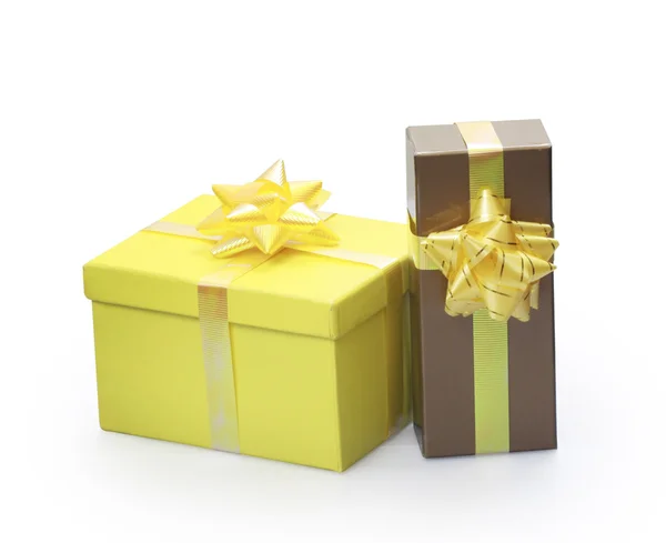 Yellow gift box — Stock Photo, Image