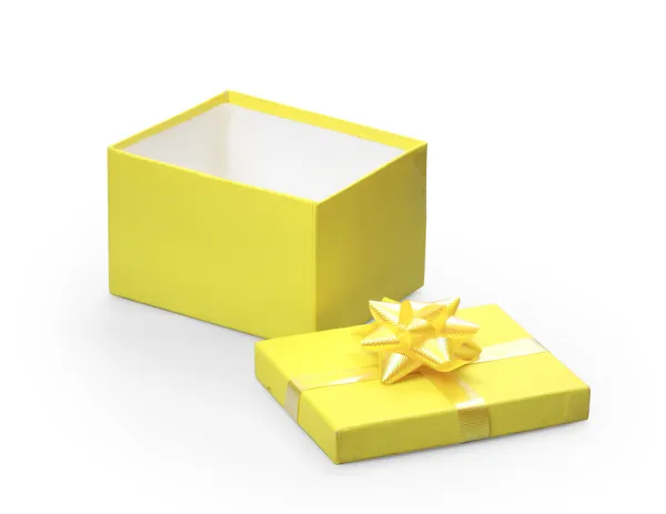 Yellow gift box — Stock Photo, Image