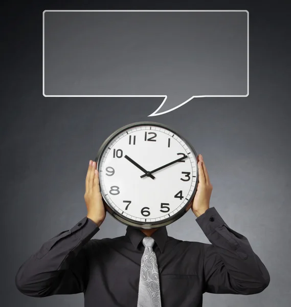 Portrait of a young man with empty speech bubble — Stock Photo, Image