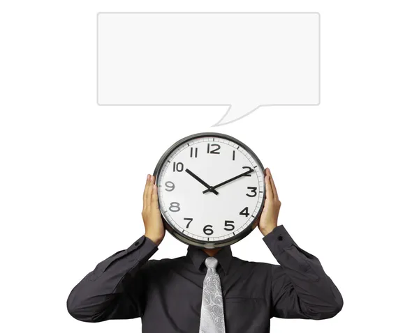 Portrait of a young man with empty speech bubble — Stock Photo, Image