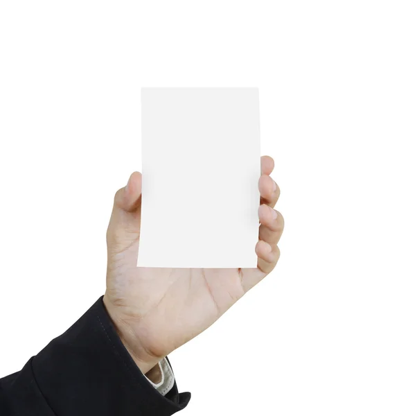 Handing blank business card over — Stock Photo, Image