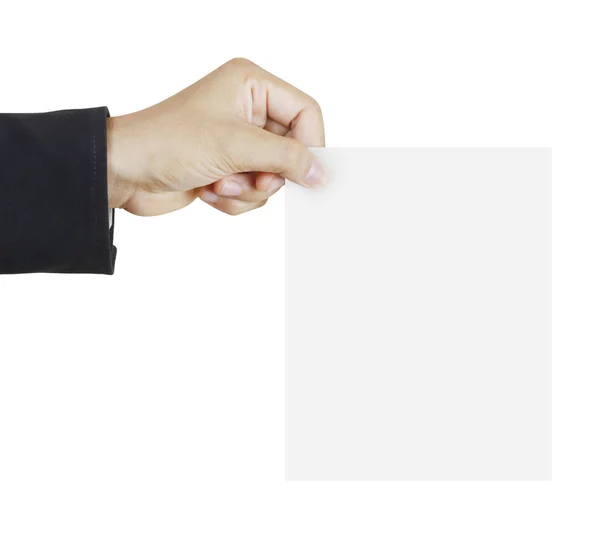 Handing blank business card over — Stock Photo, Image