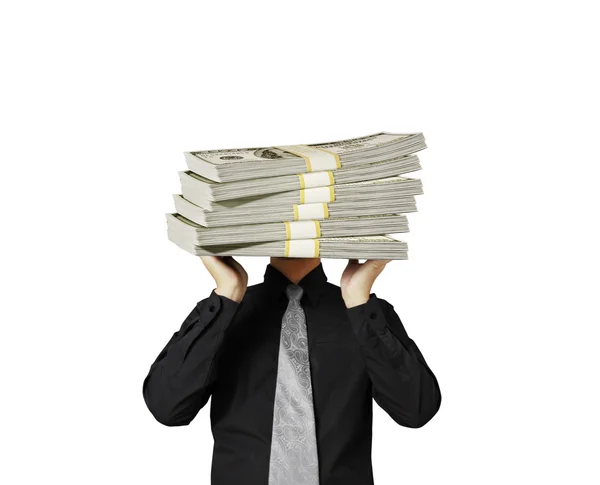 Head lifting dollar businessman — Stock Photo, Image