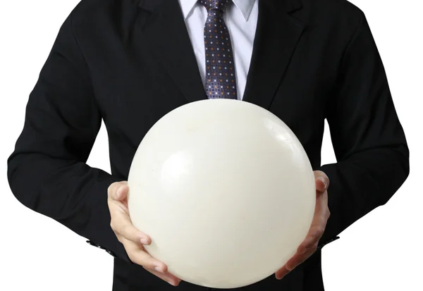 Mão segurando bola de cristal — Fotografia de Stock