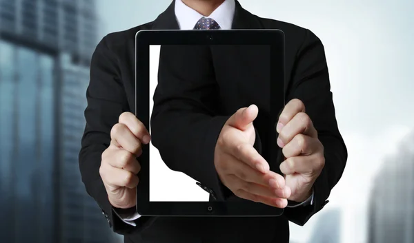 Touch- tablet in hands — Stock Photo, Image