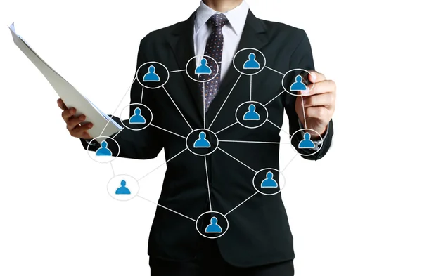 Drawing social network structure — Stock Photo, Image