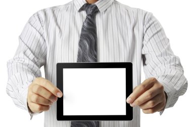 ellerinde dokunmatik tablet