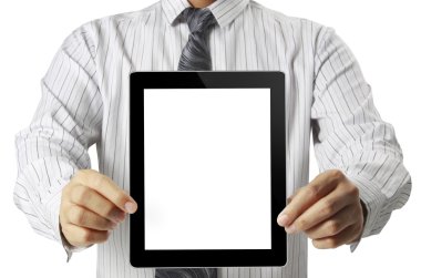 ellerinde dokunmatik tablet