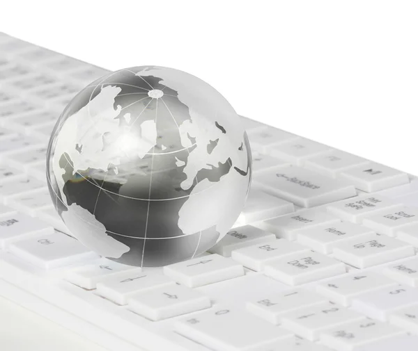 Globe and Computer Keyboard — Stock Photo, Image