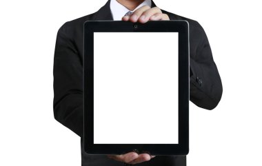 ellerinde dokunmatik tablet