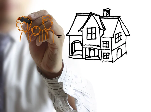 Drawing house — Stock Photo, Image