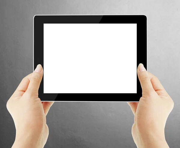 Touch-tablet in handen — Stockfoto