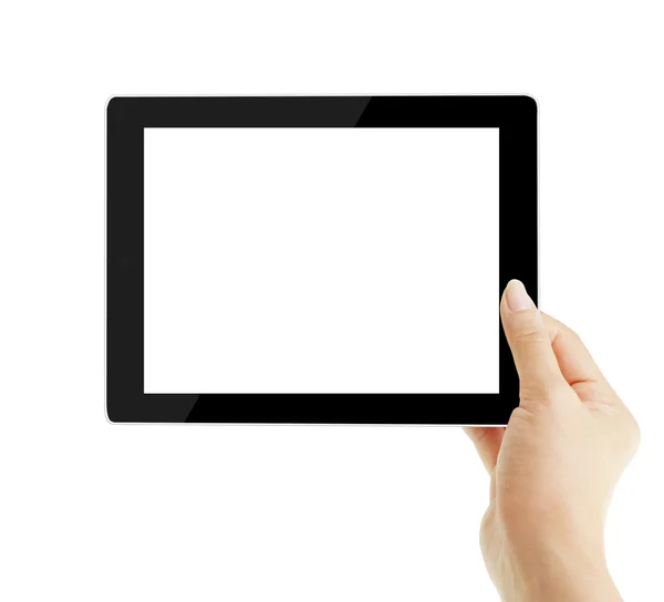 Touch-tablett i händer — Stockfoto