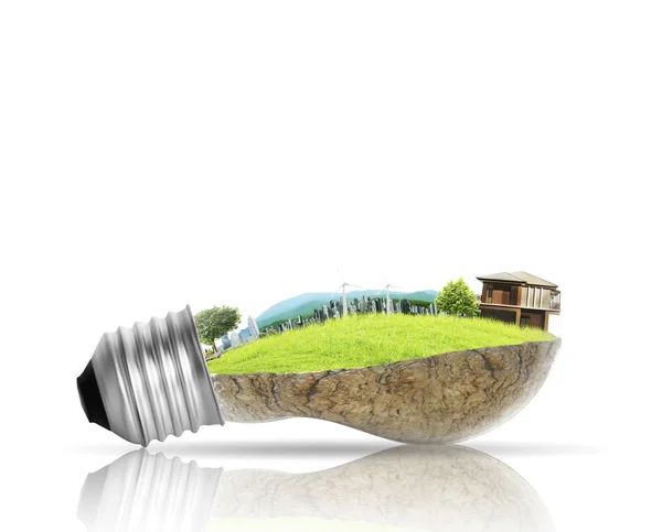 Bola lampu Konsep energi alternatif — Stok Foto