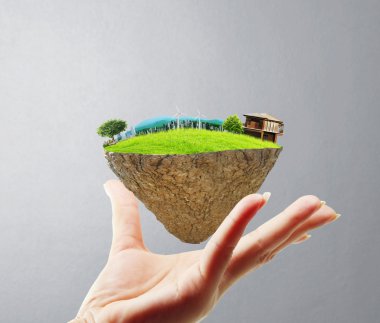 ludzką ręką gospodarstwa dom