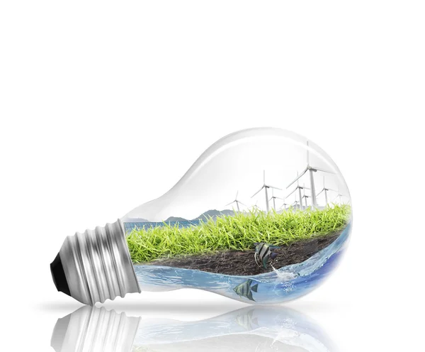 Light bulb Alternative energy concept — Stock Photo, Image