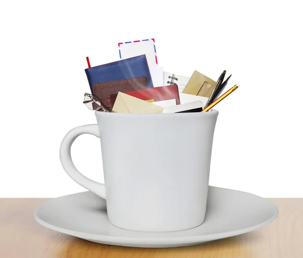 Libri e tazze di caffè — Foto Stock