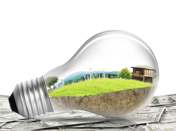 Лампочка концепція альтернативної енергії — стокове фото