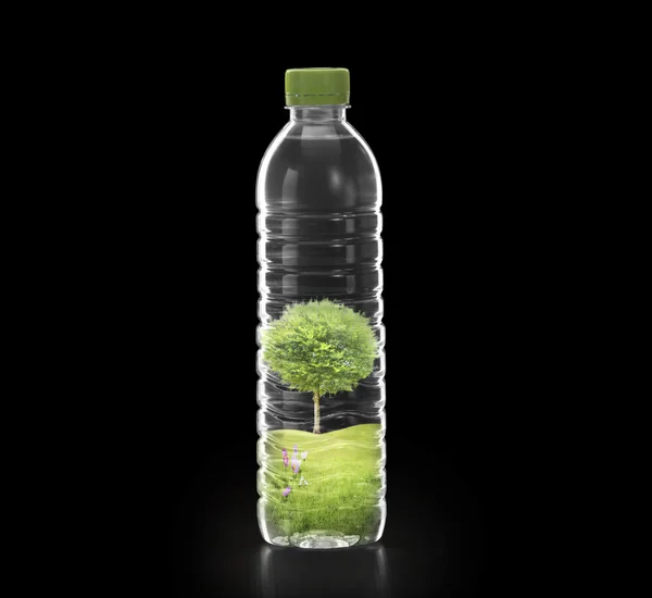 Polykarbonátových plastových lahví minerální recyklace — Stock fotografie