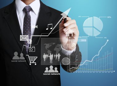 iş adamı el çizim grafik 