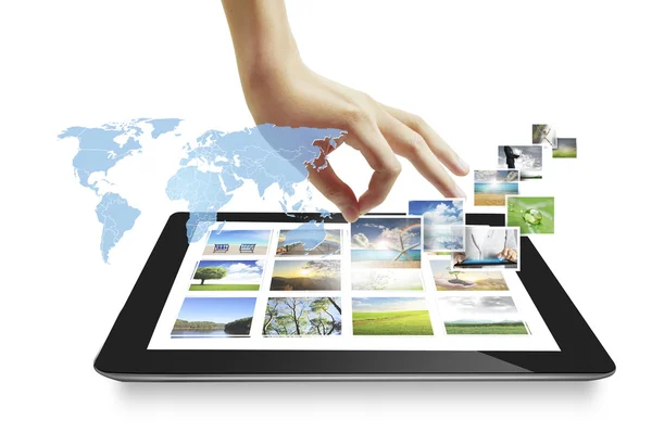 Touch-Tablet in der Hand — Stockfoto