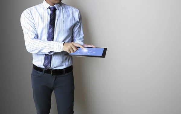 Touch-tablett i händer — Stockfoto