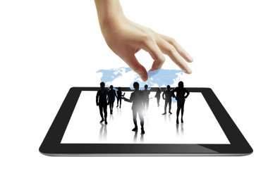 ellerinde dokunmatik tablet 