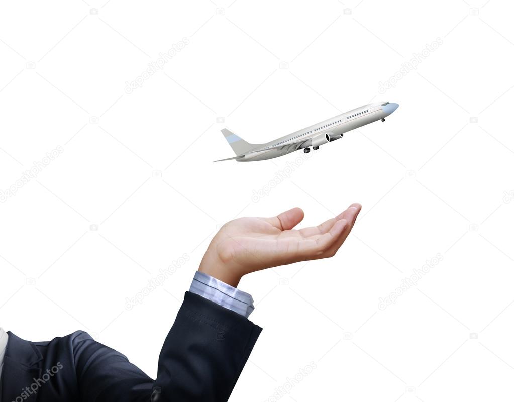 Airplane model in  hand 