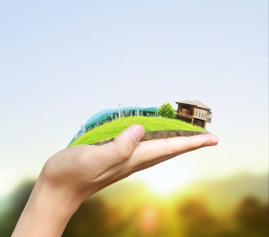 insan elini tutarak şehir 