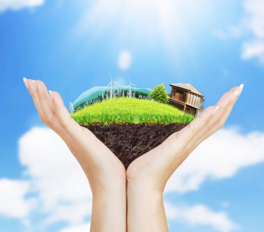 insan elini tutarak şehir 