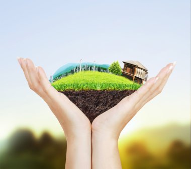 insan elini tutarak şehir 