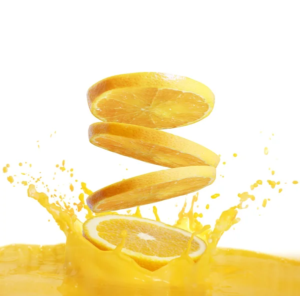 Orange juice splashing — Stock Photo, Image