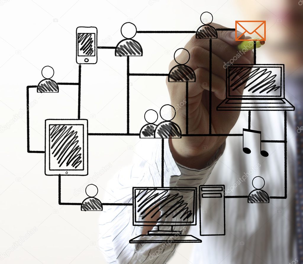 Drawing social network structure Stock Photo by ©violetkaipa 48231159
