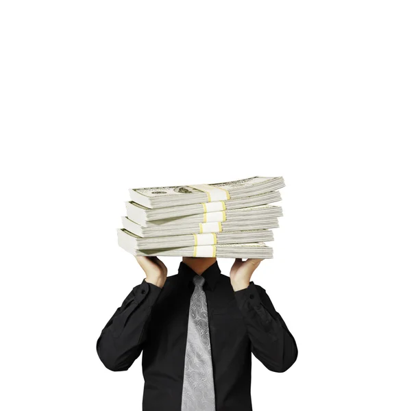 Head lifting dollar ,businessman — Stock Photo, Image
