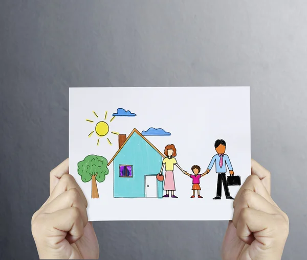 Famille avec la protection des mains coupées — Photo