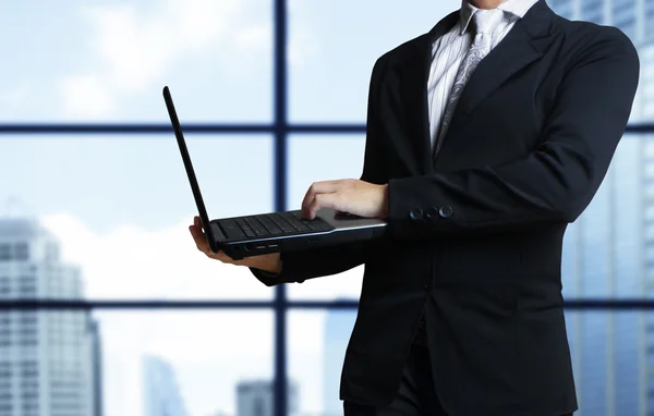 Tablet computer isolated in a hand — Stock Photo, Image