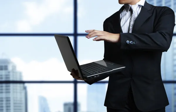 Tablet computer isolated in a hand — Stock Photo, Image