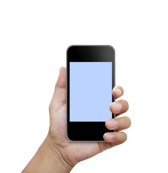 Hand holding smart phone — Stock Photo, Image