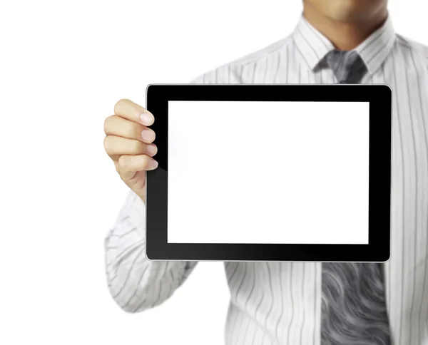 Hands holding a tablet touch computer Stock Image