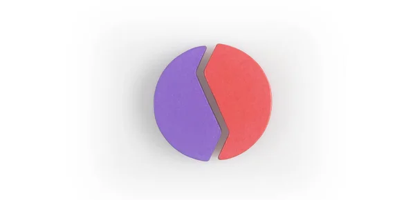 複数の色の円グラフのビジネス接続部分 — ストック写真