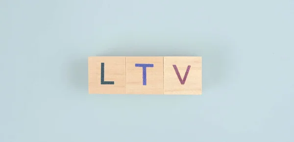 Wooden Cube Letter Word Ltv Back Bang Wooden Cubes Standing — Stock Photo, Image