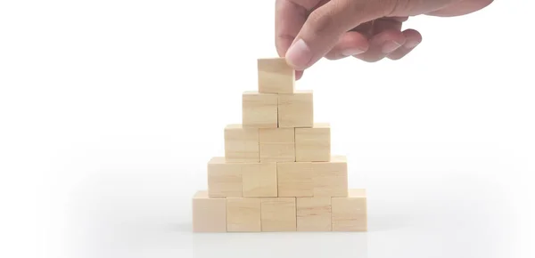 Dřevěné Bloky Schody Grafu Kopírovacím Prostorem Proces Růstu Podnikání — Stock fotografie