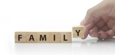 Tahta blok çizelgesi basamakları kopyalama alanı ve kelime ailesi ile