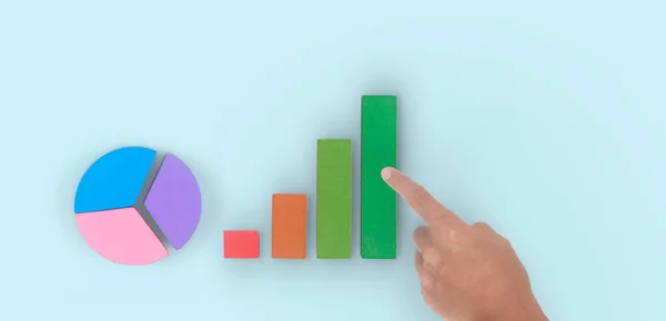 Business connecting chart in a hand