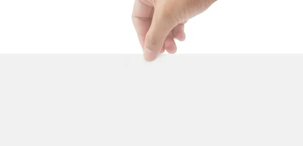Händer Som Håller Papper Tomt För Ett Brevpapper — Stockfoto