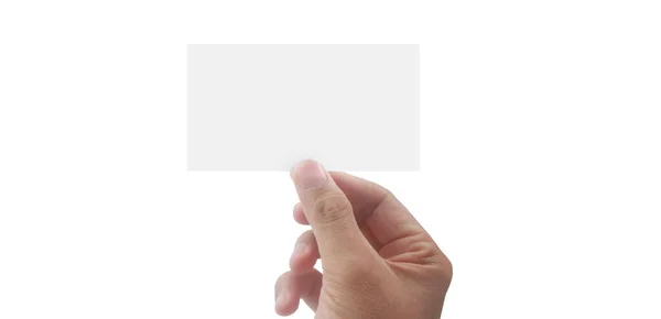 Κοντινό Πλάνο Του Χεριού Κρατώντας Εικονική Κάρτα Απομονωμένη Πιστωτική Κάρτα — Φωτογραφία Αρχείου