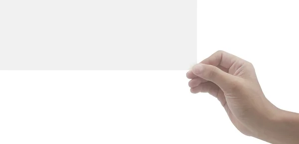 Mãos Segurando Papel Branco Para Papel Carta — Fotografia de Stock