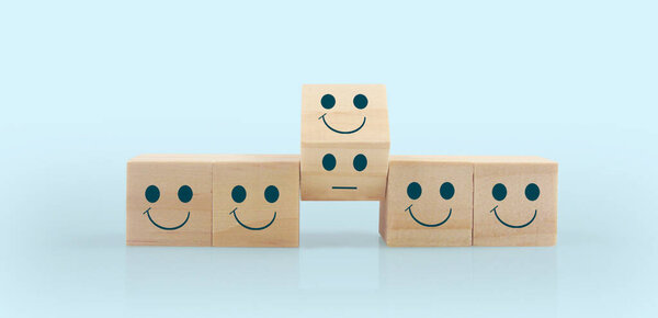 wood cube arrange in shape, business concept