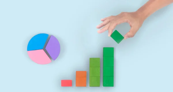 Business connecting chart in a hand