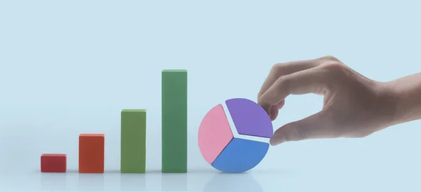 Business connecting chart in a hand